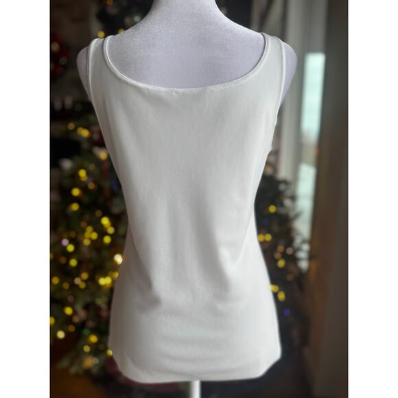 Lafayette 148 New York Ivory Tank Shell Double Layered Medium EUC - Picture 6 of 9